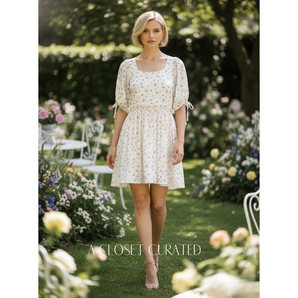 Naya Rea Karolina Mini Dress 4 White Floral NEW